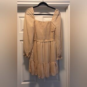 RD Style Beige Polka Dot Dress